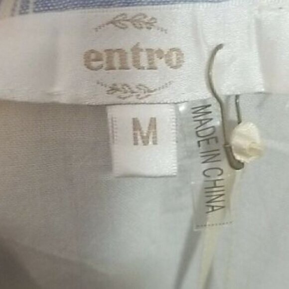 NWT Entro Blue & Ivory Plaid Dress - Size M - Picture 6 of 8